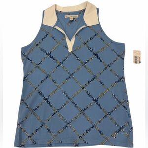 NWT Tommy Hilfiger Blue Chain & Bit Novelty Print Tank Top Size XL Country Club